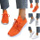 Leichte Damen-Sneaker aus gewebtem Mesh, orange, Größe 7 5