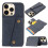 iPhone 16 Pro Max retro case with card holder grey 5