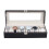 Watch Box for 6 Watches - Black with White Stitching 4