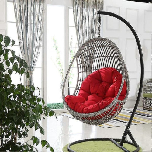 Indoor Hanging Egg Hammock Chair with Thick Cushion Lemon 2