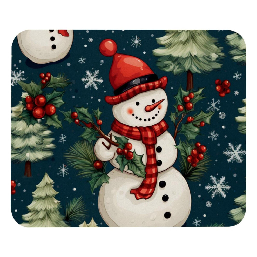 Snowman Mouse Pad With Rubber Base For Wireless Mouse 9558830369558