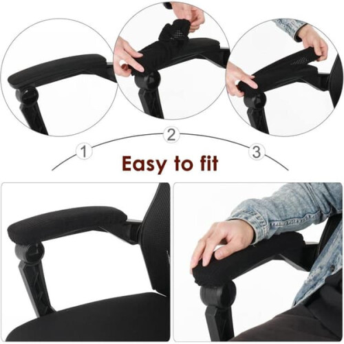 Office Chair Armrest Covers Black 1 Pair 1