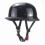 Vintage motorcycle cruiser half helmet glossy black 2