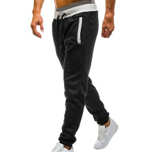 Men's elastic mid-rise polyester joggers with pockets