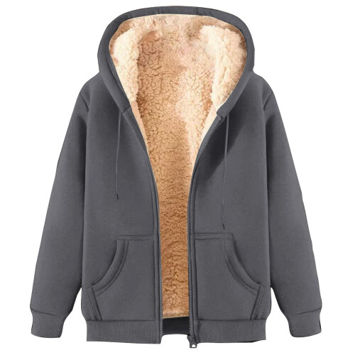 Women's Winter Hoodie Thick Warm Oversized Zip-Up 2