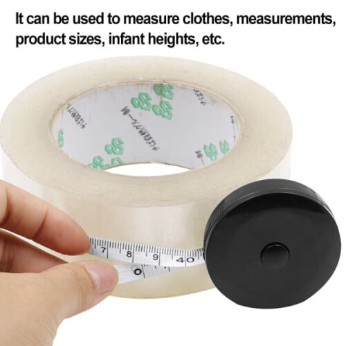 Tailor Tape Measure 150 cm Black Keychain Ruler 2