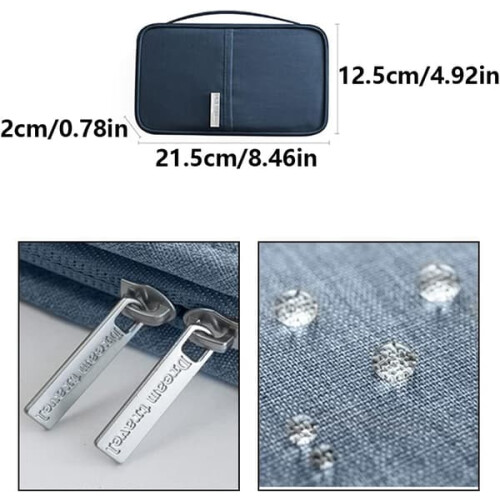 Blue passport cover waterproof protective bag 1 pc 2