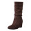 Women's retro suede mid-calf boots brown size6.5 2