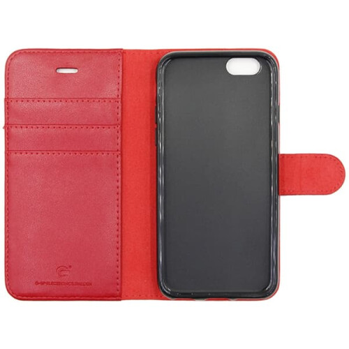 iPhone 6/6S leather wallet case with stand - red 1