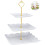 White tiered dessert platter with 3 tiers 2