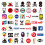 Decorative Logo Stickers Set 100 Pieces 2