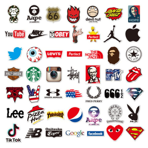 Decorative Logo Stickers Set 100 Pieces 2
