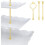 White tiered dessert platter with 3 tiers 4