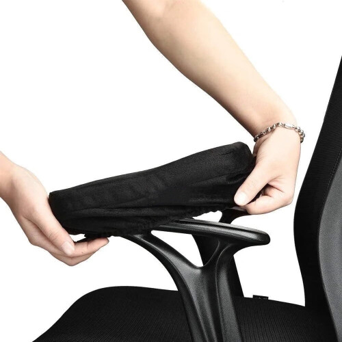 Memory Foam Armrest Pads for Office Chairs Black Set of 2
