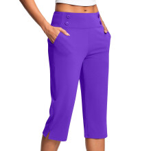 Women's Elastic Bermuda Shorts Purple 5XL