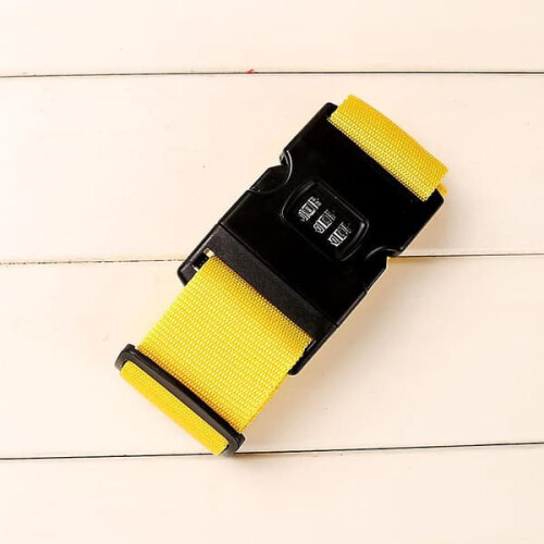 Luggage Strap Yellow 180cm x 5cm with Lock 2