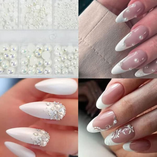 Flatback Rhinestones and Beads for Nails - 4 Boxes 1