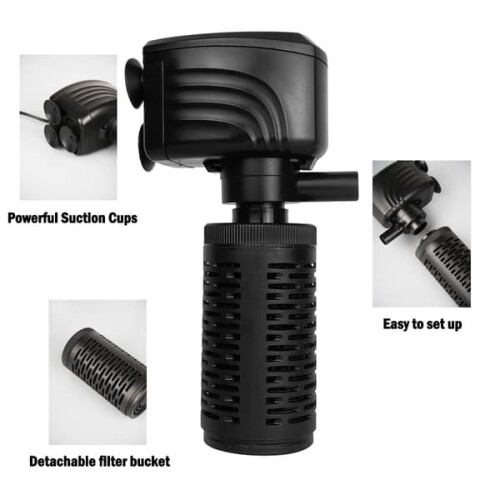 Aquarium Filter Internal Quiet 4W 450L/H Black 1