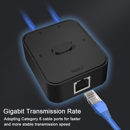 Ethernet Splitter Adapter RJ45 Cat6 2-in-1 1000Mbps 2