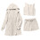 QLEICOM Dames Pluche 3-delige Loungewear Set Wit S 4