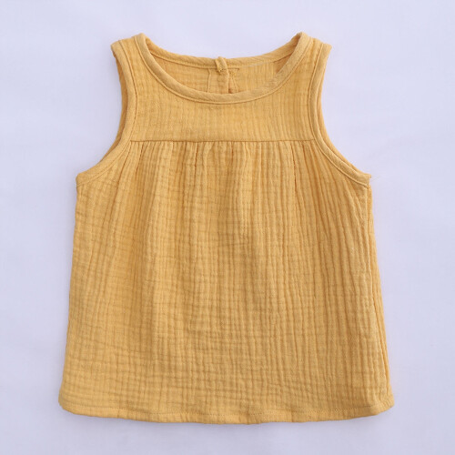 Flicklinne i bomull, sommar, godisgul, 3M-4T 1