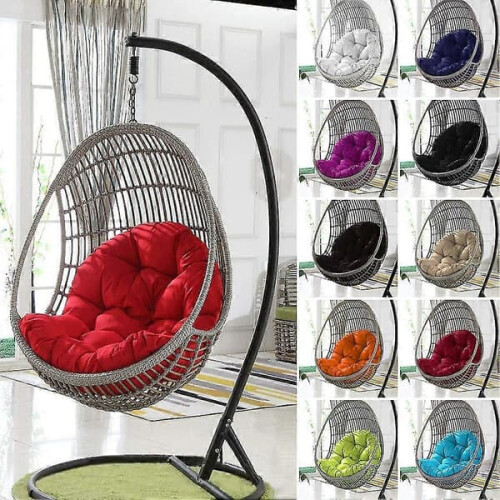 Hanging Egg Swing Chair with Thick Cushion Khaki Custom Size 1