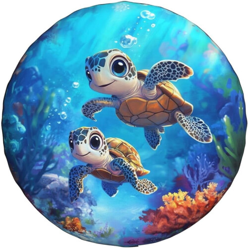 Κάλυμμα εφεδρικού ελαστικού Baby Turtle Sea για τροχόσπιτο, τροχόσπιτο, SUV και φορτηγό 1