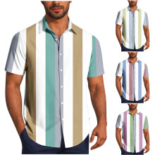 Men's Short Sleeve Button-Up Shirt Summer Casual