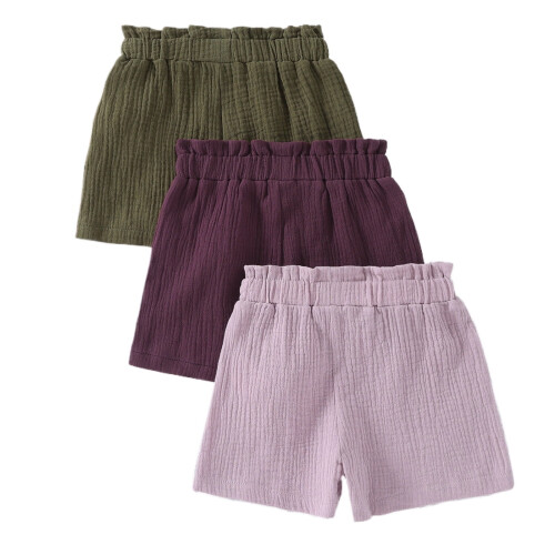 Ensemble de vêtements d'été pour filles : short violet à taille élastique et 1