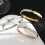 Titanium steel H-letter bracelet silver 2