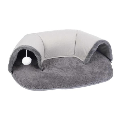Plush Cat Tunnel Bed for Small to Large Cats 2