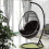 Indoor Hanging Egg Swing Chair with Thick Cushion Red 4