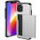iPhone 15 hybrid case with card slot silver 2