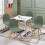 Scandinavian stretch chair covers turquoise 4-pack 3