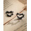 Black Heart Huggie Hoop Stud Earrings 4