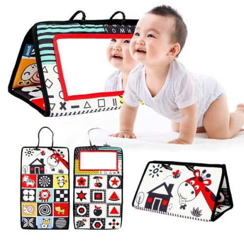 Activity Mirror Baby Play Mat Safety Foldable High-Contrast 1