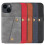 iPhone 15 retro leather wallet case grey 4-card slots 8