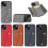 iPhone 15 retro leather wallet case grey 4-card slots 6