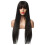 Black Long Straight Synthetic Wig with Bangs 2
