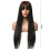 Black Long Straight Synthetic Wig with Bangs 3