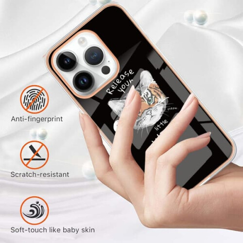 Capa compatível com iPhone 16 Pro com mármore eletrodepositado e design IMD de dupla face com padrão de crescimento natural. 1