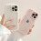 Capa transparente com moldura ondulada e fofa, feita de silicone macio e transparente, compatível com iPhone 15 Pro Max - Rosa 2