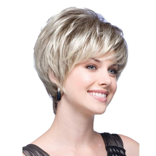 Women's short wig pale blonde 2 1