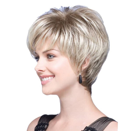 Women's short wig pale blonde 2 2