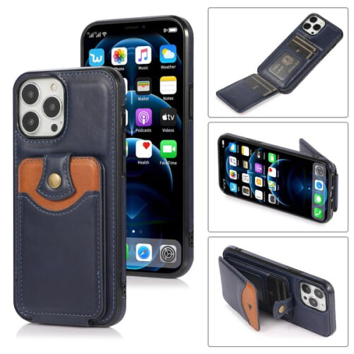 iPhone 14 Pro case with card holder grey 2