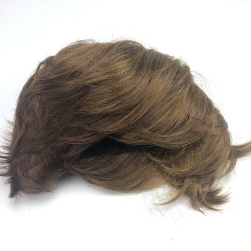 Women's short wig brown mixed 1 piece 1