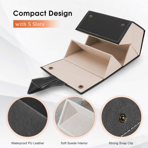 Travel Sunglasses Case PU Leather Foldable 1 Pack 2