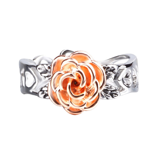 Bague Rose Creuse Ajourée, Plaqué Antique, Taille 6-10 2