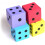 Foam Dot Dice Square 3.8 cm Assorted Colors 4 pcs 3