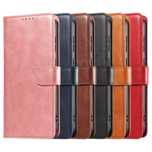 S24 Ultra leather wallet case 6 colors red 1